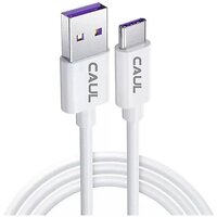 CAUL USB Type C Cable 1 m CU10 5A 1M  (Compatible with Mobiles,Tablet, Smartwatch, Smartphones, Speakers, oppo, Vivo, Samsung, Oneplus, White, One Cable)