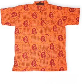 Jai Shri Ram 100 percent cotton T-shirt style orange color hanuman printed short kurta for men and women