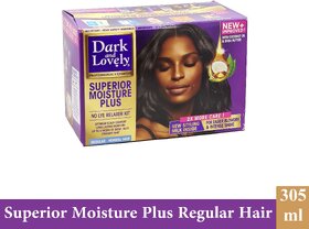 Dark And Lovely Superior Moisture Plus Regular Hair Straightening Kit - Pack Of 1 (350ml)