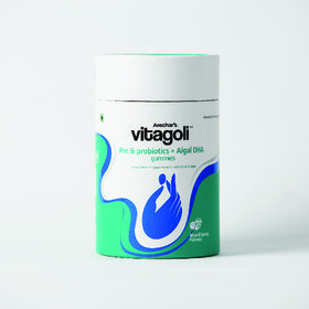 Vitagoli Pre & Probiotics + Algal DHA Omega3 Vegan Gummies - Supports Digestive & Urinary Track Health with 4 Billion CFUs Bacillus Coagulans - Promotes Weight Loss, Healthy Bowel Movements, and Immune Function - Probiotic & Prebiotic Supplement for Gut H