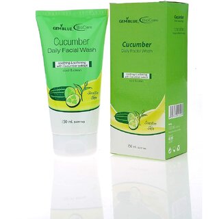 Gemblue Biocare Cucumber Face Wash For Oily Skin  Sulphate Free, Anti Acne Face Cleanser With Natural Oils for Acne Or