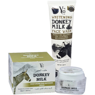                       YC Whitening Donkey Milk Moisture Cream  Face Wash - 150g                                              