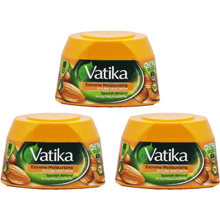                       Vatika Moisturizing Almond Styling Hair Cream - Pack Of 3 (140ml)                                              