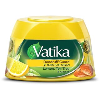                       Vatika Lemon, Tea Tree & Almond Styling Hair Cream - Pack Of 1 (140ml)                                              