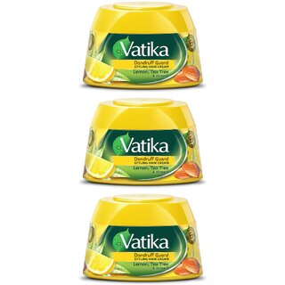                       Vatika Lemon, Tea Tree & Almond Styling Hair Cream - Pack Of 3 (140ml)                                              
