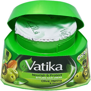                       Vatika Olive, Henna & Almond Nourish & Protect Styling Hair Cream - 140ml                                              