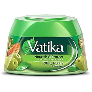                       Vatika Olive, Henna & Almond Nourish Hair Cream - Pack Of 1 (140ml)                                              