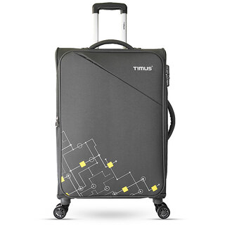 Flash 68 cm Stylish Check-in Travel Luggage & Suitcase For Men and Women Grey