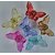Mini Butterfly Crystal Effects Hair Clature for Women  Girls Multi Color, Pack of 6
