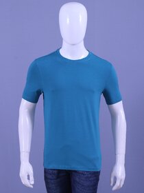 MEN'S BLUE LYCRA CREW NECK T-SHIRTS