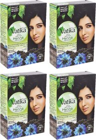 Vatika Henna  Blackseed Natural Black 1 Hair Colours - 60g (Pack Of 4)