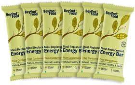 Beyond Food Meal Replacement Energy Bar | True Cardamom Flavor (Pack of 6/ 50g each) | 100% Natural Ingredients