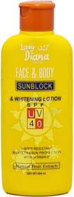 Lady Diana Sunblock SPF UV 40 Whitening Lotion - Pack Of 1 (200ml)