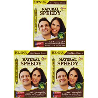                       Natural Speedy Henna Natural Brown Shampoo - Pack Of 3 (30ml)                                              