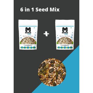 6 in 1 Seed Mix | Raw Seed Mix for snacking | 400 gm | Healthy snacks | Weight loss | High Protein | Gluten free |Superfood | Vegan | Ready to eat