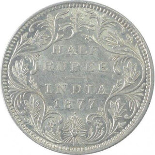                       Half Rupees 1877 Fine Condition                                              