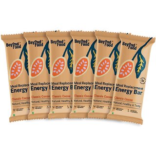                       Beyond Food Meal Replacement Energy Bar | Classic Cocoa Flavor (Pack of 6/ 50g each) | 100% Natural Ingredients                                              