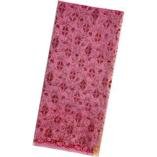 AnuMoh KOTA DORIYA HANDLOOM & BLOCK PRINTED COTTON-SILK HYBRID Dress Material, ~ 2,5m x 1,1m, for Women's Kurti/ Top Wear: Pink based