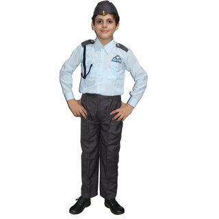                       Kaku Fancy Dresses Our Community Helper Pilot Costume For Kids Pilot Shirt  Pant With Cap For Boys  Girls                                              