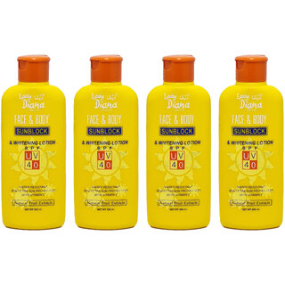 Lady Diana Sunblock Whitening Face & Body Lotion - 200ml (Pack Of 4)