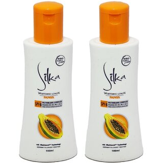                       Silka Papaya Whitening lotion - 100ml (Pack Of 2)                                              