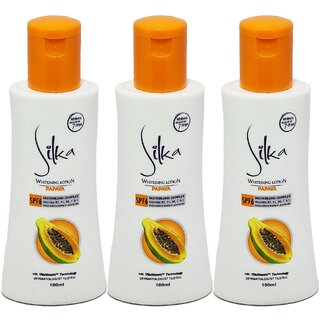 Silka Papaya Whitening lotion - 100ml (Pack Of 3) Silka Papaya Whitening lotion - 100ml (Pack Of 3)