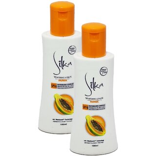                       Silka Papaya Skin Whitening Body lotion - Pack Of 2 (100ml)                                              