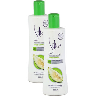 Silka Green Papaya Skin Whitening Body lotion - Pack Of 2 (200ml) Silka Green Papaya Skin Whitening Body lotion - Pack Of 2 (200ml)