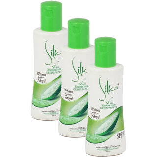 Silka Green Papaya Skin Whitening Body lotion - Pack Of 3 (100ml) Silka Green Papaya Skin Whitening Body lotion - Pack Of 3 (100ml)