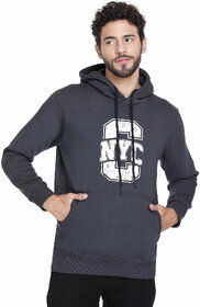 NYC CLUB Men Hooded Grey Sweatshirt