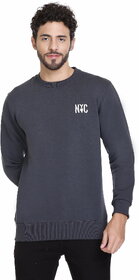 NYC CLUB Men Round Neck Grey Sweatshirt