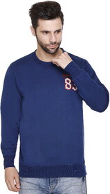 NYC CLUB Men Round Neck Blue Sweatshirt