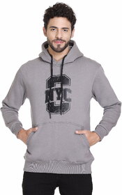 NYC CLUB Men Hooded Grey Sweatshirt