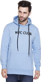 NYC CLUB Men Hooded Light Blue Sweatshirt