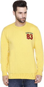 NYC CLUB Men Round Neck Yellow Sweatshirt