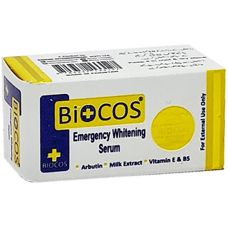                       Biocos Emergency Whitening Arbutin, Milk Extract & Vitamin E Serum - 4ml                                              