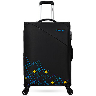                       Flash 68 cm Stylish Check-in Travel Luggage & Suitcase For Men and Women Black                                              