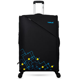 Flash 78 cm Stylish Check-in Travel Luggage & Suitcase  For Men and Women Black