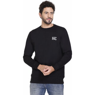                       NYC CLUB Men Round Neck Black Sweatshirt                                              