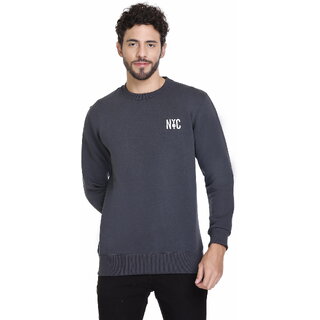                       NYC CLUB Men Round Neck Grey Sweatshirt                                              