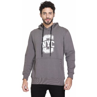                       NYC CLUB Men Hooded Grey Sweatshirt                                              