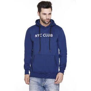                       NYC CLUB Men Hooded Blue Sweatshirt                                              