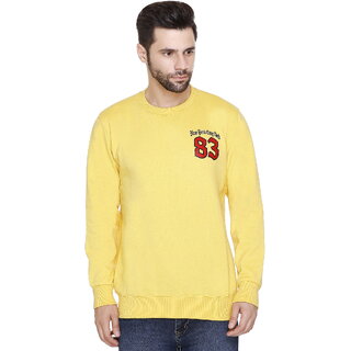                       NYC CLUB Men Round Neck Yellow Sweatshirt                                              