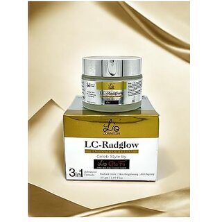 Lio Cosmeds LC RadGlow Cream | Kojic Acid | Arbutin | Vitamin - C & E | Hyaluronic Acid | Niacinamide | Radiant Glow | Skin Brightening | Anti-Ageing | 50 gm
