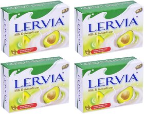 Lervia Milk & Avocado Soap - 90g (Pack Of 4)