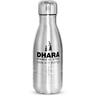                       Dhara Stainless Steel 24 Plus Double Wall Thermosteel Flask Water Bottle 250 ml                                              