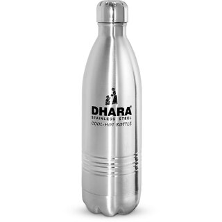                       Dhara Stainless Steel 24 Plus Double Wall Thermosteel Flask Water Bottle 350 ml                                              