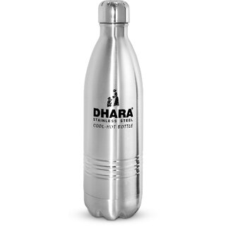                       Dhara Stainless Steel 24 Plus Double Wall Thermosteel Flask Water Bottle 750 ml                                              