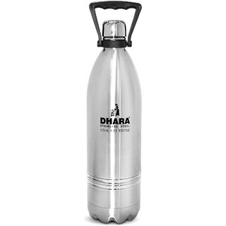                       Dhara Stainless Steel 24 Plus Double Wall Thermosteel Flask Water Bottle with Handle 1500 ml                                              