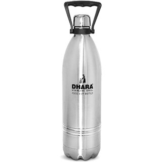                      Dhara Stainless Steel 24 Plus Double Wall Thermosteel Flask Water Bottle with Handle 1800 ml                                              